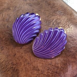 Vintage 80s 90s Purple Earrings
